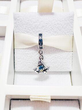 925 Sterling Silver Flounder Infinity Dangle Charm Fits Pandora Bracelets